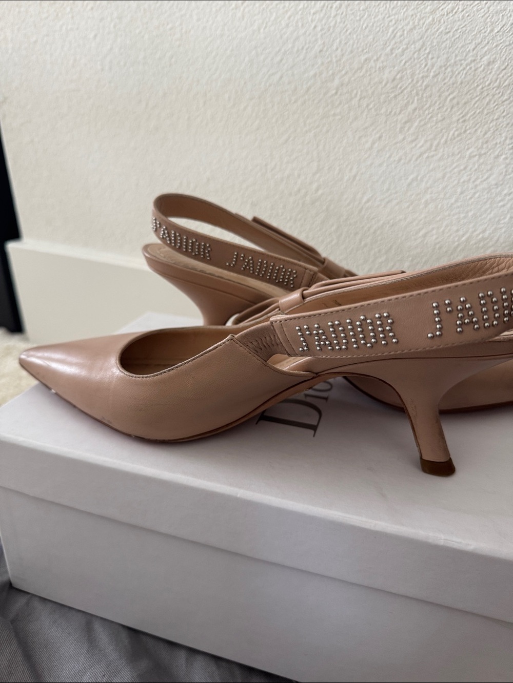 Authentic Dior J’ADIOR Nude Slingback Pointed-Toe Pumps - Picture 8 of 12